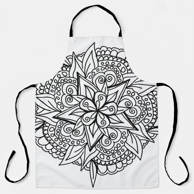 Tablier Dessin du cool de conception de mandala (Recto)