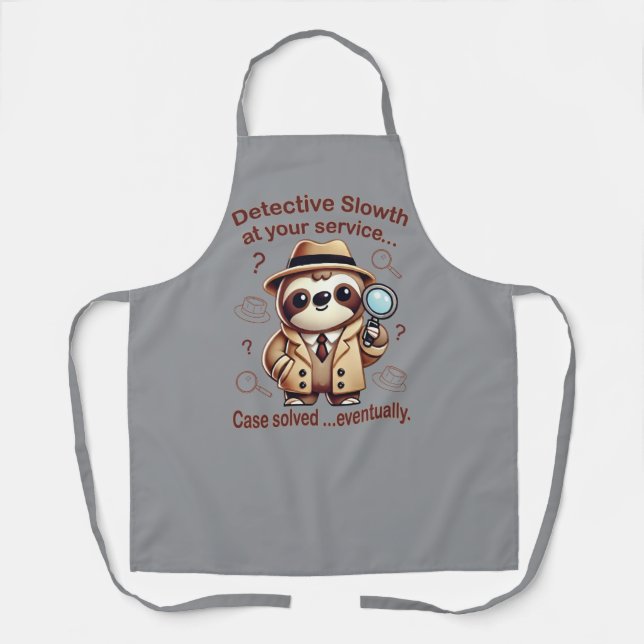 Tablier "Detective Sloth" Sloth Private Eye (Recto)