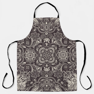 Tablier Deux couleurs Vintage motif sans couture. Contour