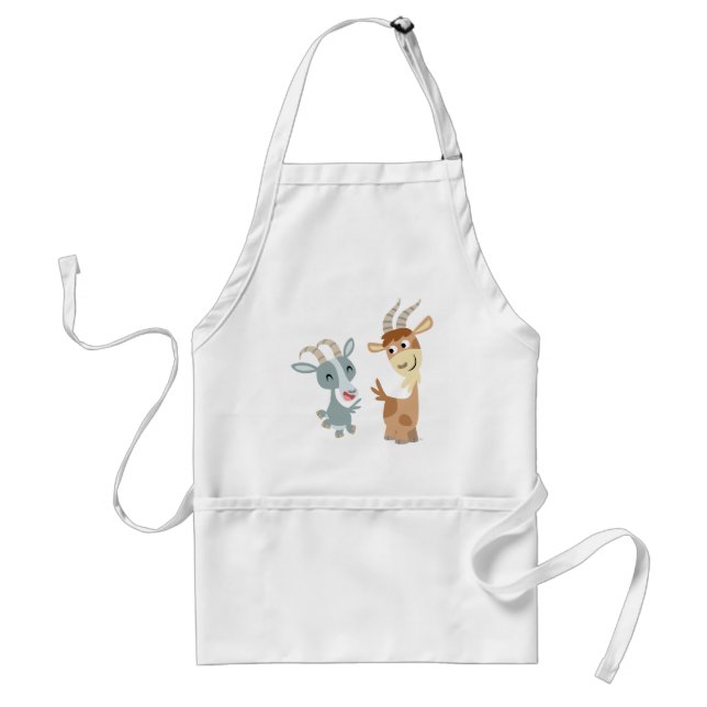 Tablier Deux Jolies chèvres caricaturales Apron (Devant)