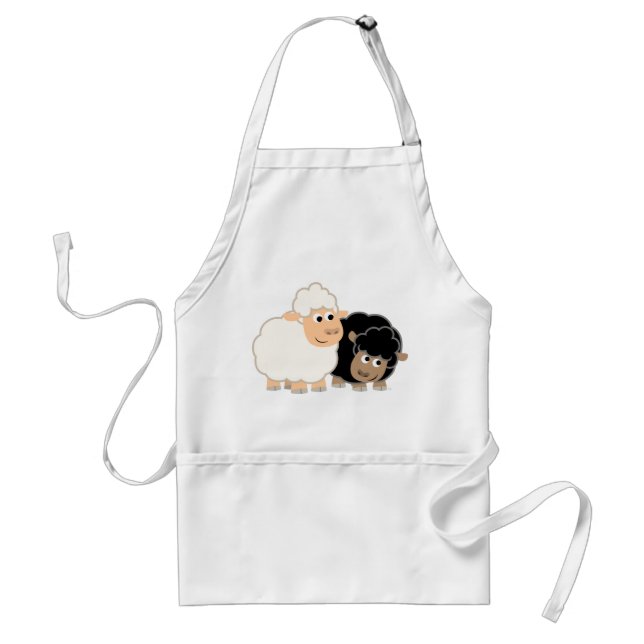 Tablier Deux Jolies Cuisines de mouton en caricature (Devant)