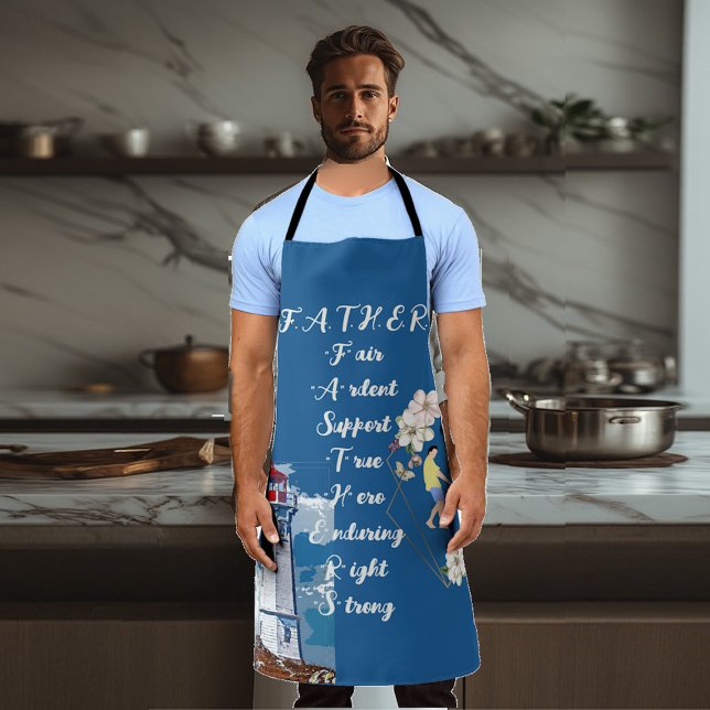 Tablier Devis de Fête des pères du phare papa Daughter Bon (Best Dad Ever Bonding Lighthouse Fathers Day Quote Apron)