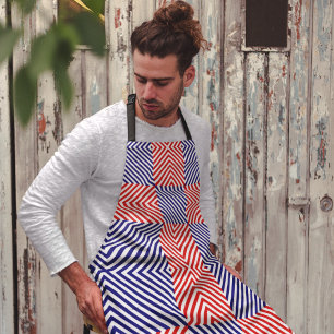 Tablier Diagonale Rouge Et Bleue