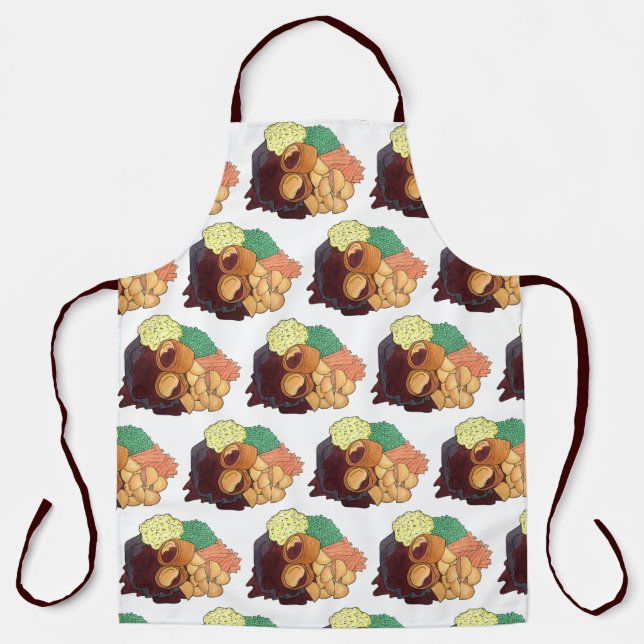 Tablier Dimanche Dîner Rôti Anglais Manger Viande Pommes d (Recto)