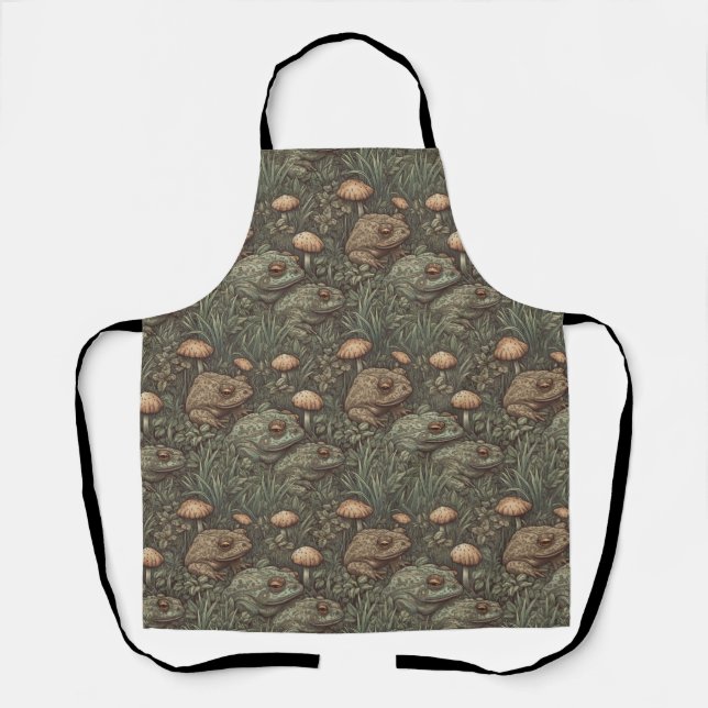 Tablier d'impression recouvert de grenouille et de (Recto)