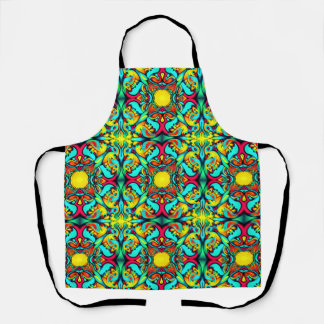 Tablier d'impression tout-en-dessus à motif jaune 