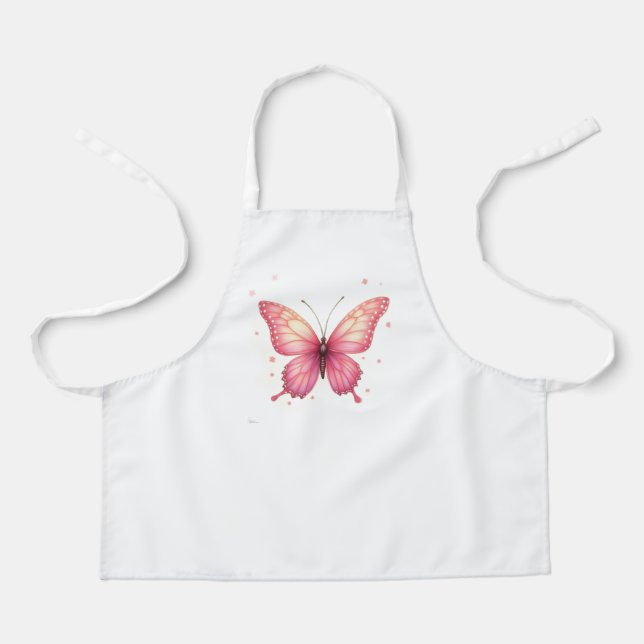 Tablier d'impression tout-en-un avec papillon rose (Recto)