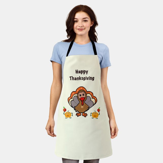 Tablier Dinde de Thanksgiving avec citrouilles (Porté)