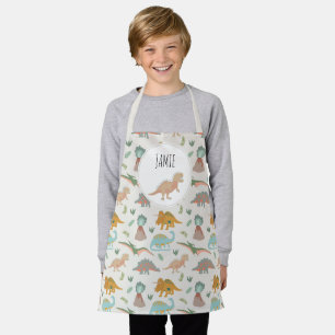 Tablier Dinosaures Enfants Boho Nom personnalisé de dinosa