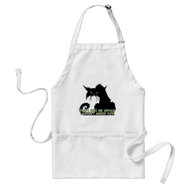 Tablier Dire de conseil de chat noir (Devant)