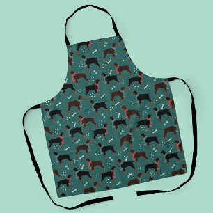 Tablier Dobermans rouges et noirs dans Scarves Motif d'hiv