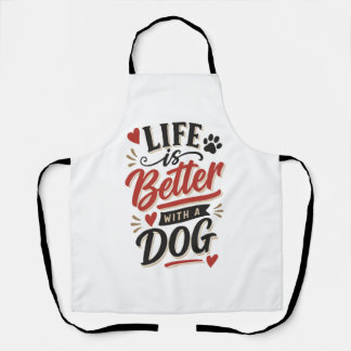 Tablier Dog Lover Wall Art - Life is Better with a Dog Red