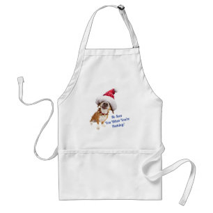 Tablier Dog With Big Santa Hat