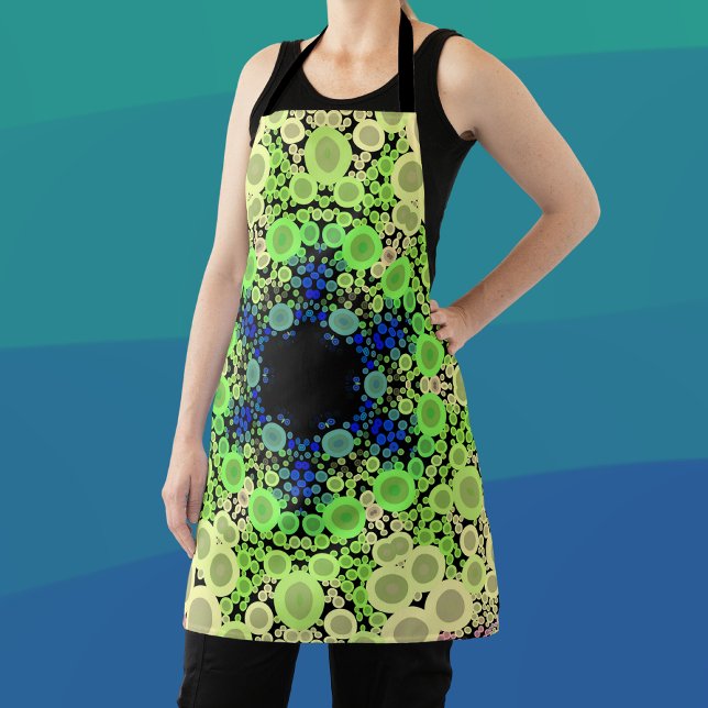 Tablier Dot Mandala Flower bleu vert et jaune (Créateur téléchargé)