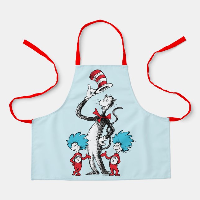 Tablier Dr Seuss | Chat dans le Casquette, Chose un & Chos (Recto)