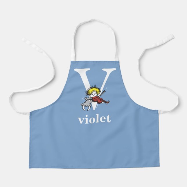 Tablier Dr Seuss's ABC : Lettre V - White | Add Your Name (Recto)