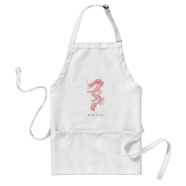 Tablier Dragon oriental | Nom personnalisé (Devant)