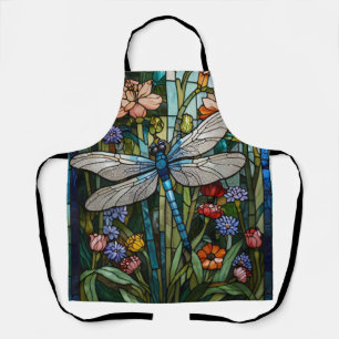 Tablier Dragonfly art boho floral verre de tache