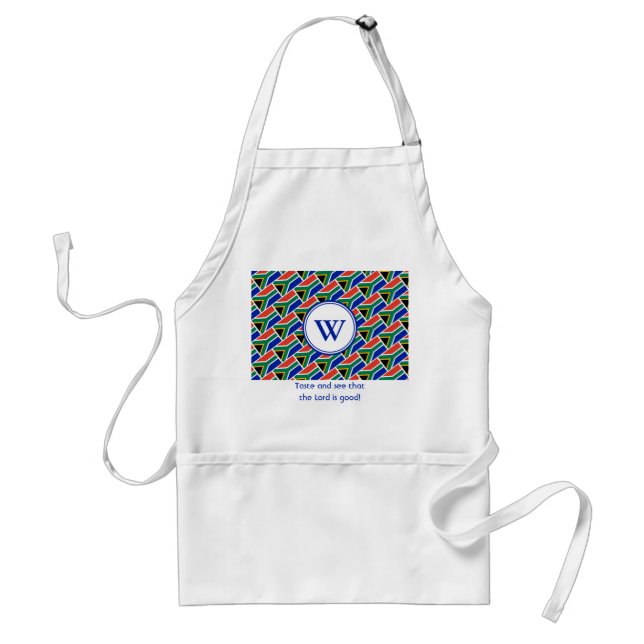 Tablier Drapeau AFRIQUE DU SUD MONOGRAM DES Écritures Cust (Devant)