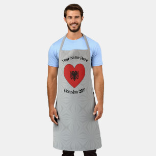 Tablier Drapeau albanais Coeur personnalisé