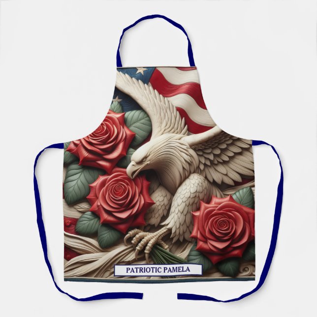 Tablier Drapeau américain Aigle chauve patriotique (Recto)