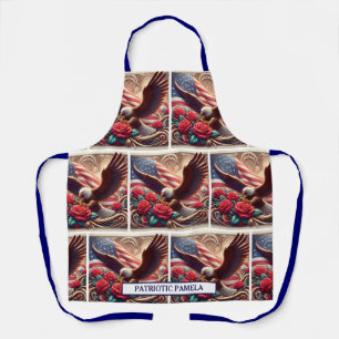 Tablier Drapeau américain Aigle chauve patriotique