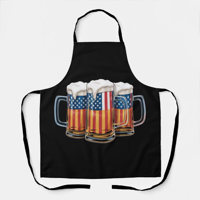 Tablier Drapeau américain de la bière 4 juillet Merica Boi (Recto)