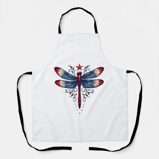 Tablier Drapeau américain libellule Patriotique 4 juillet  (Recto)