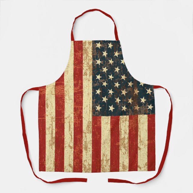 Tablier Drapeau américain Patriotique Grungy (Recto)