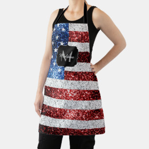 Tablier Drapeau américain rouge blanc brillant parties sci