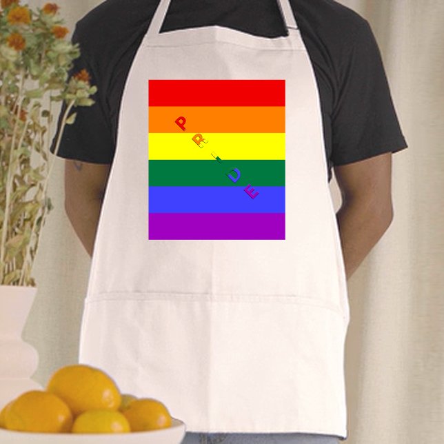 Tablier Drapeau arc-en-ciel LGBT Pride (LGBT Pride Rainbow Flag Adult Apron)