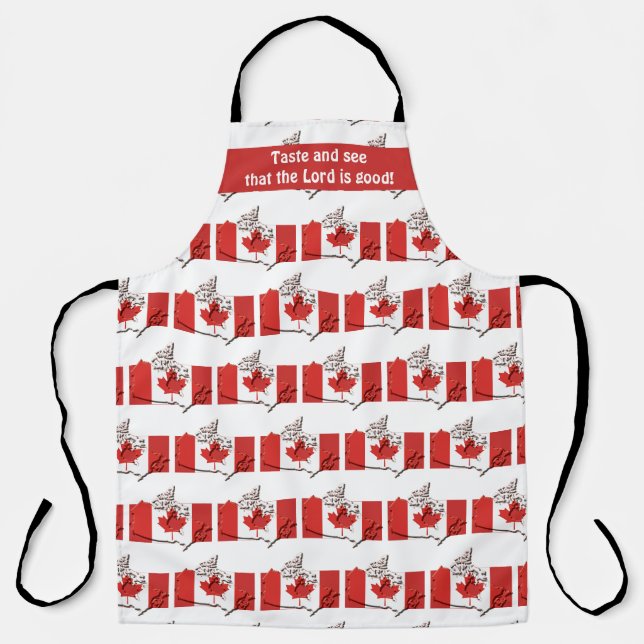 Tablier DRAPEAU CANADA | Carte canadienne | Goûter et voir (Recto)