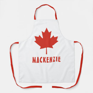 Tablier Drapeau canadien Feuille d'érable rouge Canada Nom