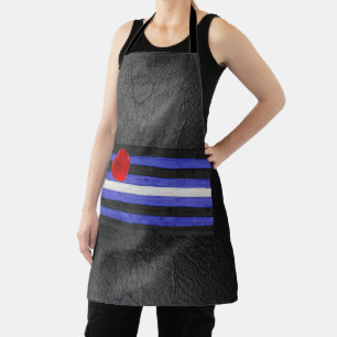Tablier Drapeau de fierté en cuir SlipperyJoe's noir bleu