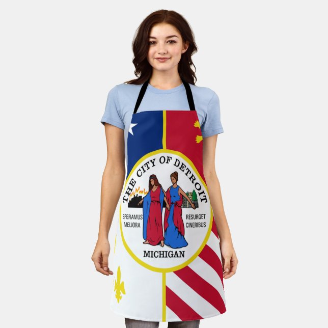 Tablier Drapeau de la ville de Détroit Apron (Porté)