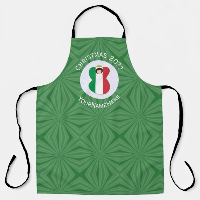 Tablier Drapeau de Noël Angel italien Personnalisé (Recto)