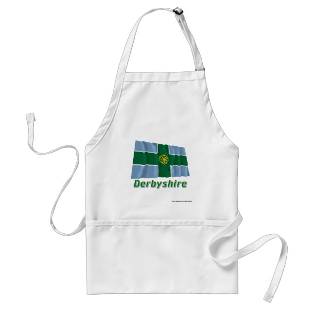 Tablier Drapeau de ondulation de Derbyshire avec le nom (Devant)