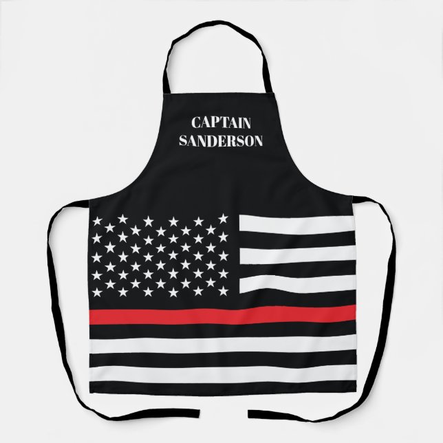 Tablier Drapeau de pompier mince Red Line Flag (Recto)