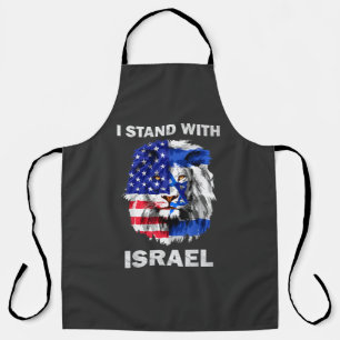 Tablier Drapeau d'Israël et des États-Unis Lion _ Je suis