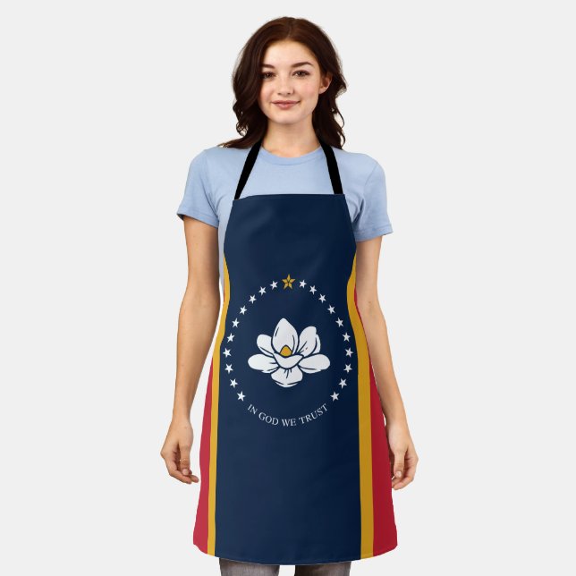 Tablier Drapeau du Mississippi - Nouveau Drapeau de Magnol (Porté)