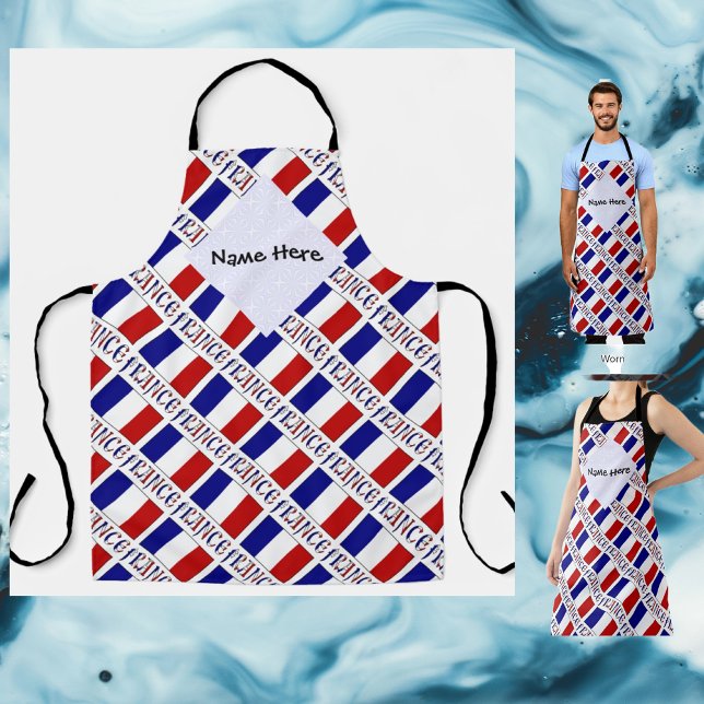 Tablier Drapeau français avec votre nom (Créateur téléchargé)