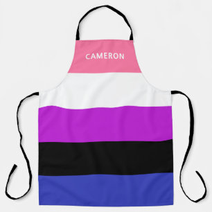 Tablier Drapeau Genderfluide Monogramme