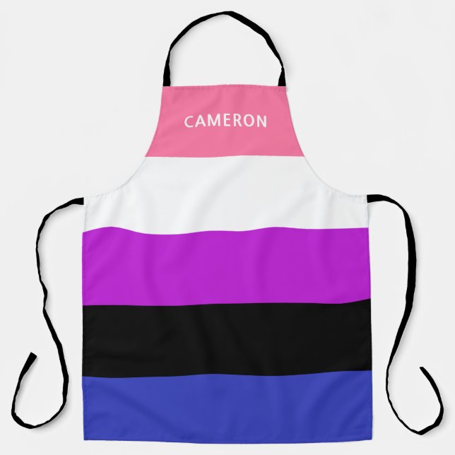 Tablier Drapeau Genderfluide Monogramme (Recto)