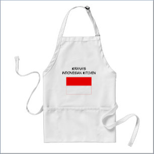 Tablier Drapeau indonésien personnalisé blanc et rouge