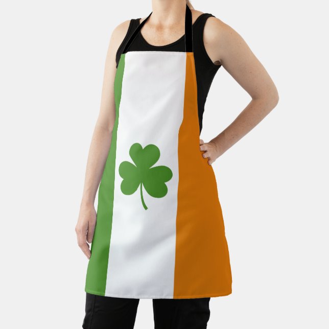 Tablier Drapeau irlandais de la Saint Patrick avec Shamroc (Insitu)