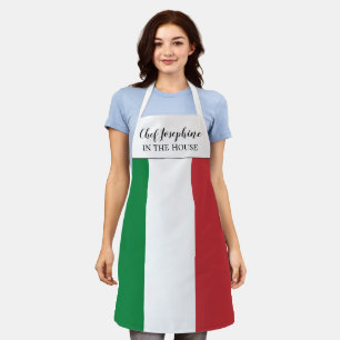Tablier Drapeau italien Chef personnalisé Nom Cadeau drôle