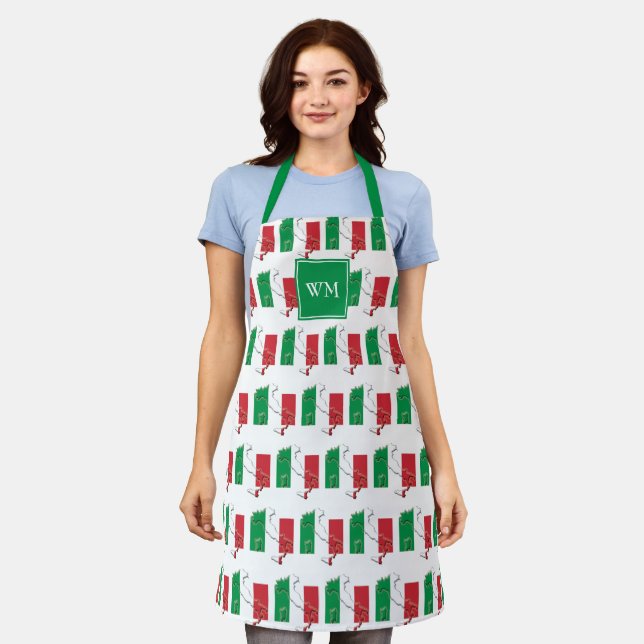 Tablier DRAPEAU ITALIEN | Monogramme | Italien (Porté)