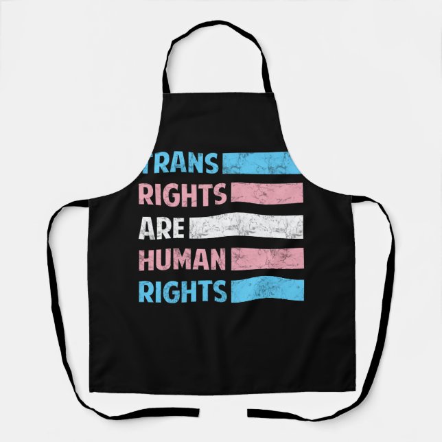 Tablier Drapeau Les droits trans sont des droits humains L (Recto)