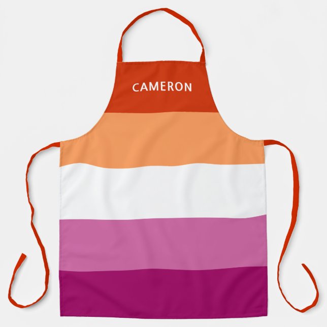 Tablier Drapeau lesbien Monogrammé (Recto)