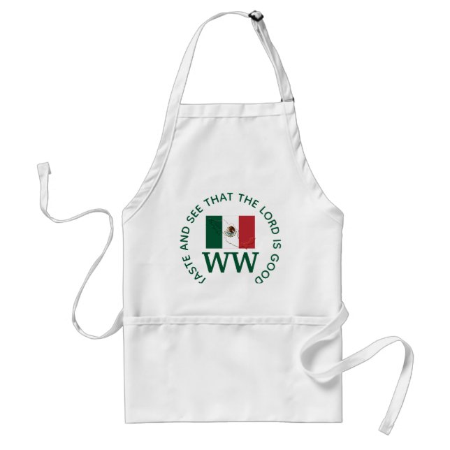 Tablier Drapeau MEXIQUE MONOGRAM Écriture Customisée (Devant)